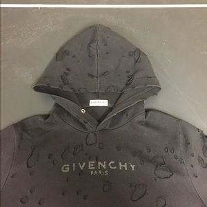 Givnechy Distressed Hoodie Size Large Black 2020-1